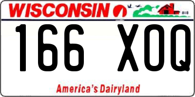 WI license plate 166XOQ