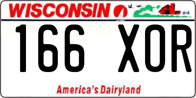 WI license plate 166XOR