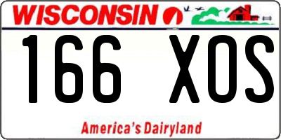 WI license plate 166XOS
