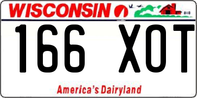 WI license plate 166XOT