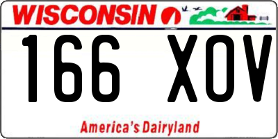 WI license plate 166XOV