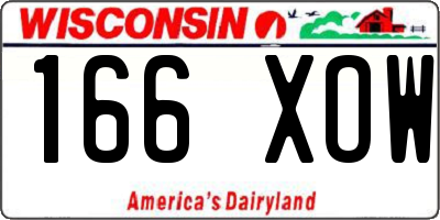 WI license plate 166XOW