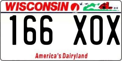 WI license plate 166XOX