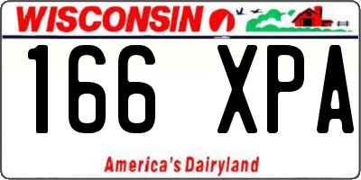 WI license plate 166XPA