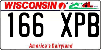 WI license plate 166XPB