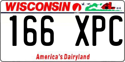 WI license plate 166XPC