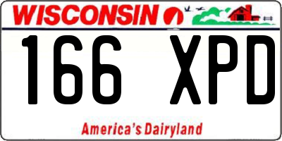WI license plate 166XPD