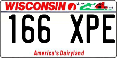 WI license plate 166XPE