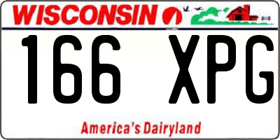 WI license plate 166XPG