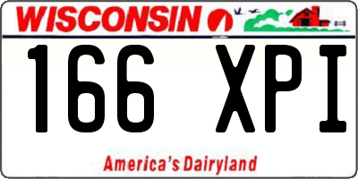 WI license plate 166XPI