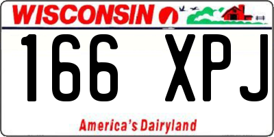 WI license plate 166XPJ