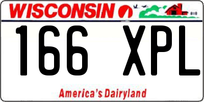 WI license plate 166XPL