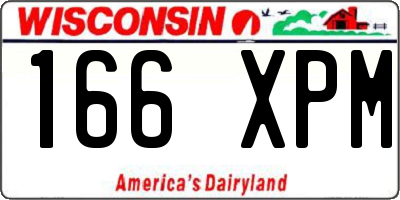 WI license plate 166XPM