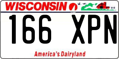 WI license plate 166XPN