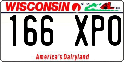 WI license plate 166XPO
