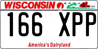 WI license plate 166XPP