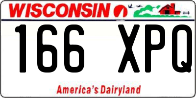 WI license plate 166XPQ