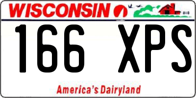 WI license plate 166XPS