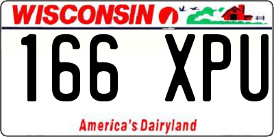 WI license plate 166XPU