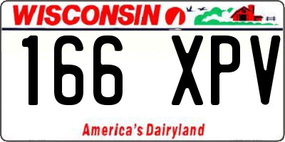 WI license plate 166XPV
