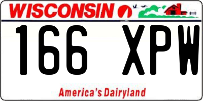WI license plate 166XPW