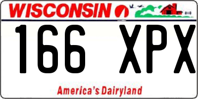 WI license plate 166XPX