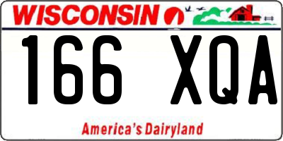 WI license plate 166XQA