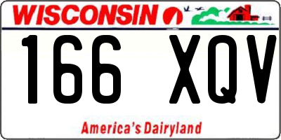WI license plate 166XQV
