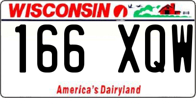 WI license plate 166XQW