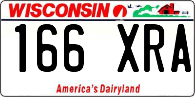 WI license plate 166XRA