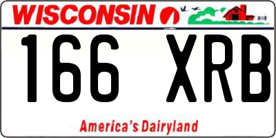 WI license plate 166XRB