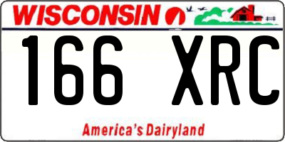 WI license plate 166XRC