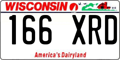 WI license plate 166XRD