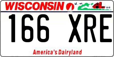 WI license plate 166XRE