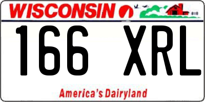 WI license plate 166XRL