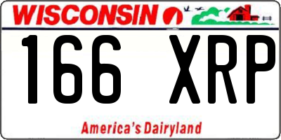 WI license plate 166XRP