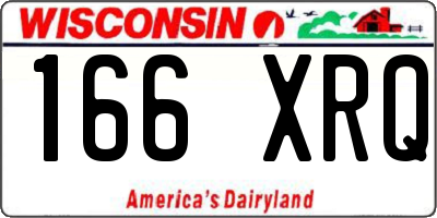 WI license plate 166XRQ