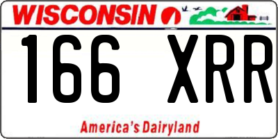 WI license plate 166XRR