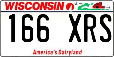 WI license plate 166XRS
