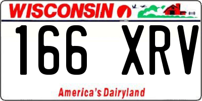 WI license plate 166XRV