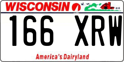 WI license plate 166XRW