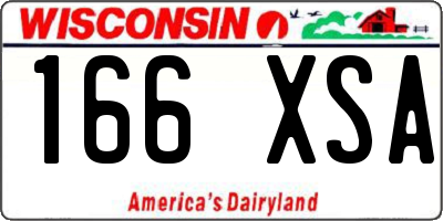 WI license plate 166XSA