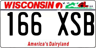 WI license plate 166XSB