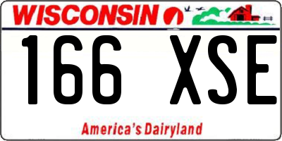 WI license plate 166XSE