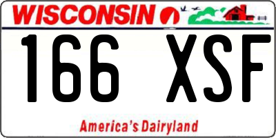 WI license plate 166XSF