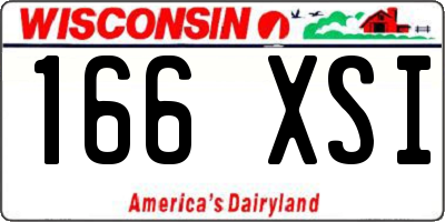 WI license plate 166XSI