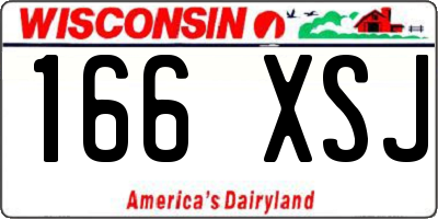 WI license plate 166XSJ