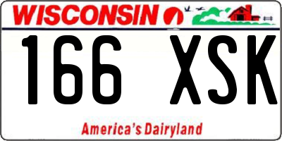 WI license plate 166XSK