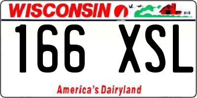 WI license plate 166XSL