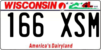 WI license plate 166XSM